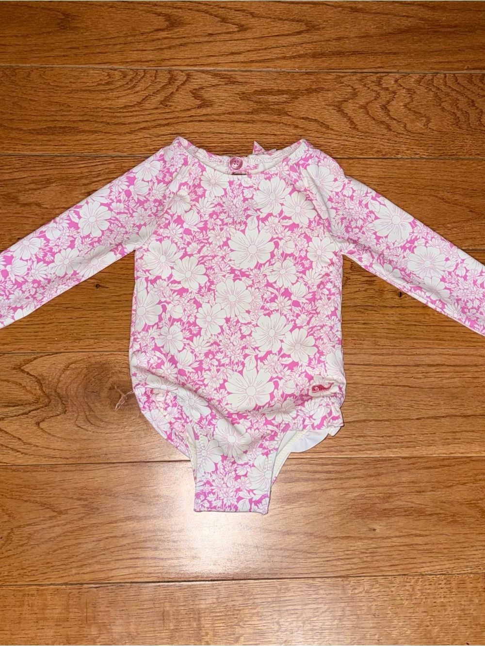 Vineyard Vines Pink Floral Rash Guard Swimsuit 3-6 Months